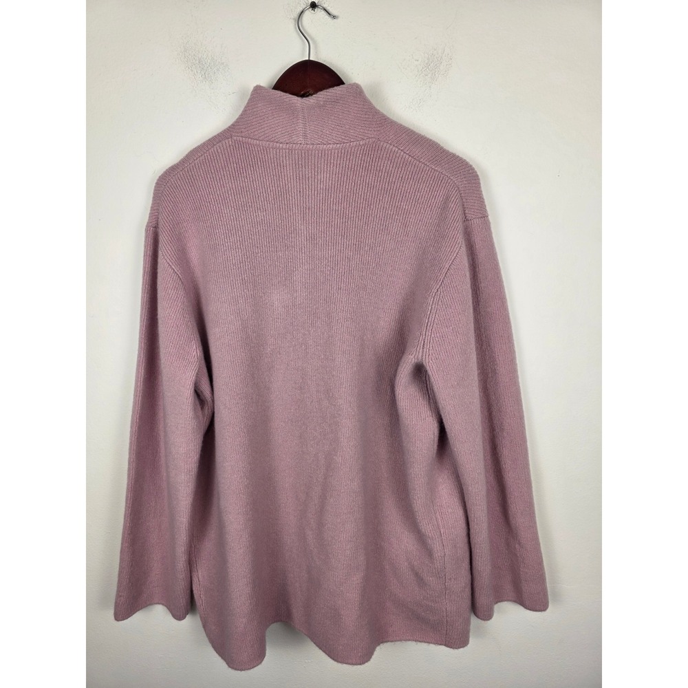 J.Crew Cocoon Women Ribbed Merino Alpaca Blend Cardigan Sweater Mauve Pink Large - Picture 2 of 9